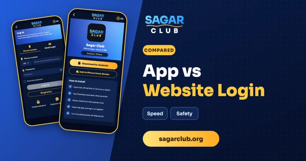 Sagar Club appweb guide banner