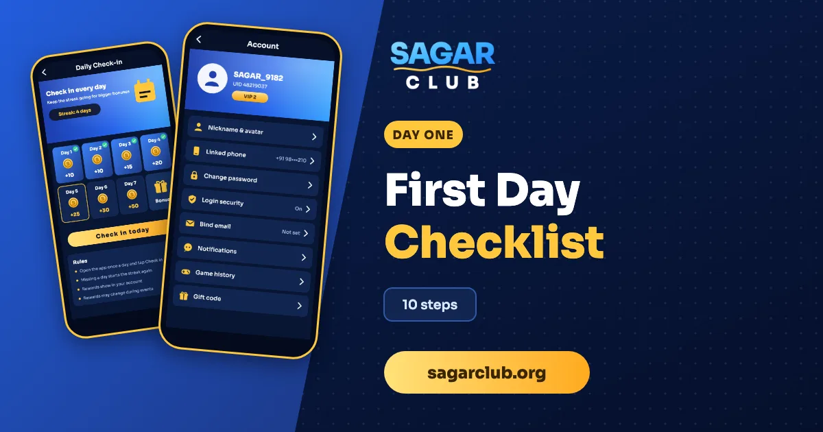 Your First Day on Sagar Club: 10-Step Checklist